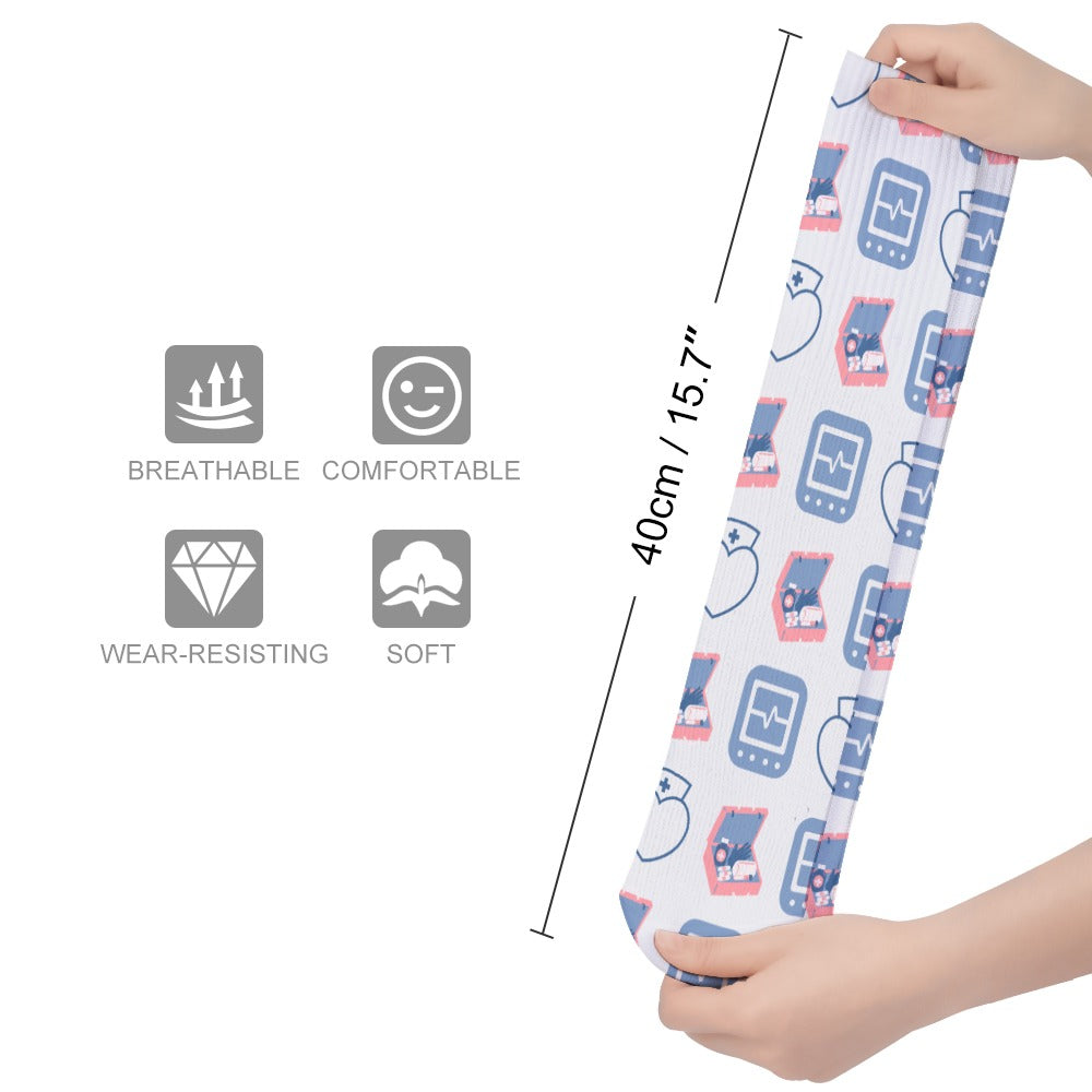 Nurse EKG Crew Dress Socks | Fun Gifts for Nurses | Gifts for RN, LPN, CNA | Nursing Student Graduation Gifts | Nurse Appreciation Day