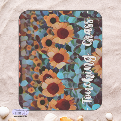 Sunflower Custom Outdoor Blanket | Concert Blanket with Flowers | Waterproof Beach Blanket | Personalized Name Stadium Blanket | Portable Blanket for College Student | Cute Watercolor Sunflower