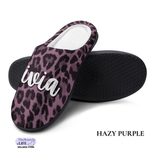 Panther Print House Shoe Slippers | Custom Animal Slippers for Women | Cute Bedroom Shoes for Adults | Robe and Slipper Gift Sets for Women | Jaguar and Pink House Shoes