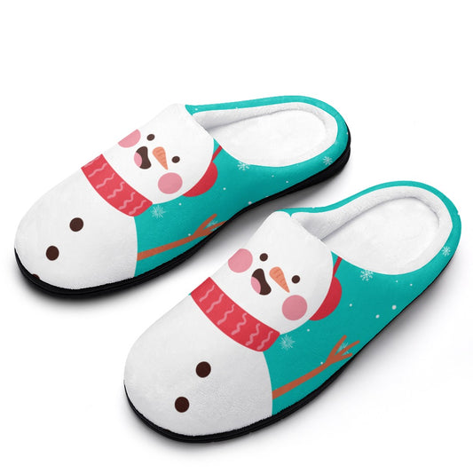 Mint Snowman House Shoe Slippers | Custom Slippers | Robe and Slipper Gift Sets for Women | Cute Slippers for Adults | House Shoes with Patterns