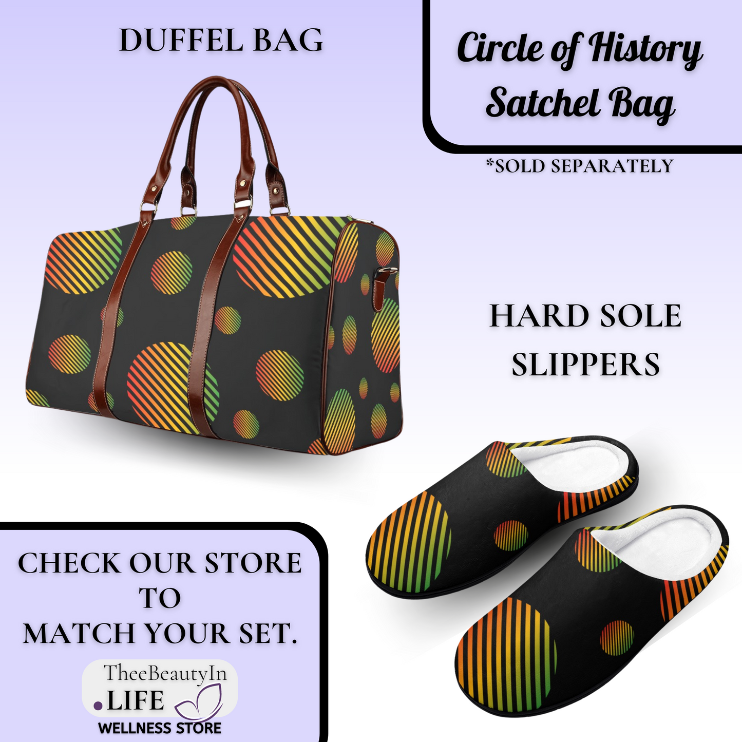 Satchel Bag - Circle of History | Black Crossbody Purse for Women | Outfit Accessories for Juneteenth or Black History Month | Gift for HBCU College Students | Small CarryOn Bag with Flag Design