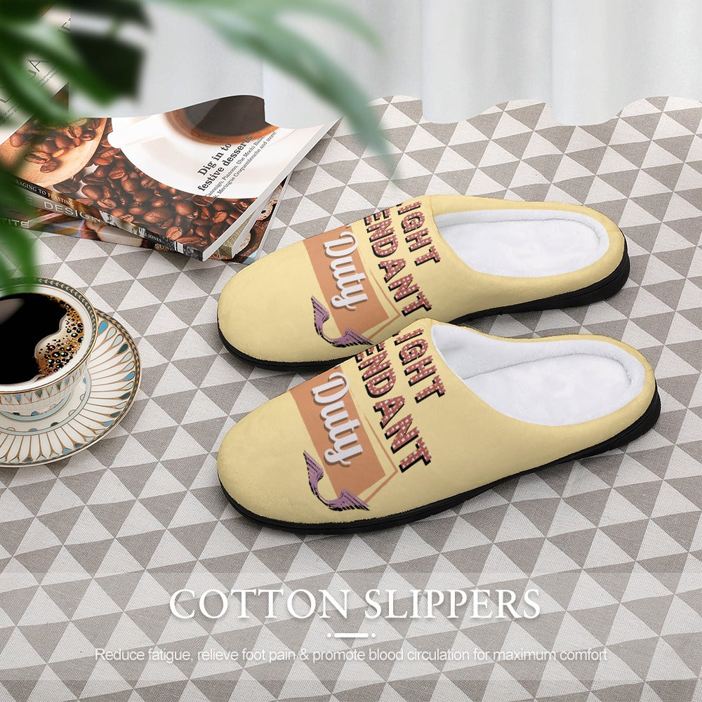 Flight Attendant Yellow House Shoe Slippers | Custom Slippers | Robe and Slipper Gift Sets for Women | Cute Slippers for Adults | House Shoes with Patterns