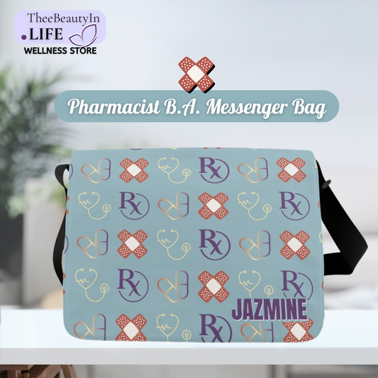 Pharmacist Messenger Bag for Women | Gift for Pharmacists | Gift for Doctor of Pharmacy Students | Laptop Messenger Bag | Women in Medicine | Custom Gift for Pharmacy Tech