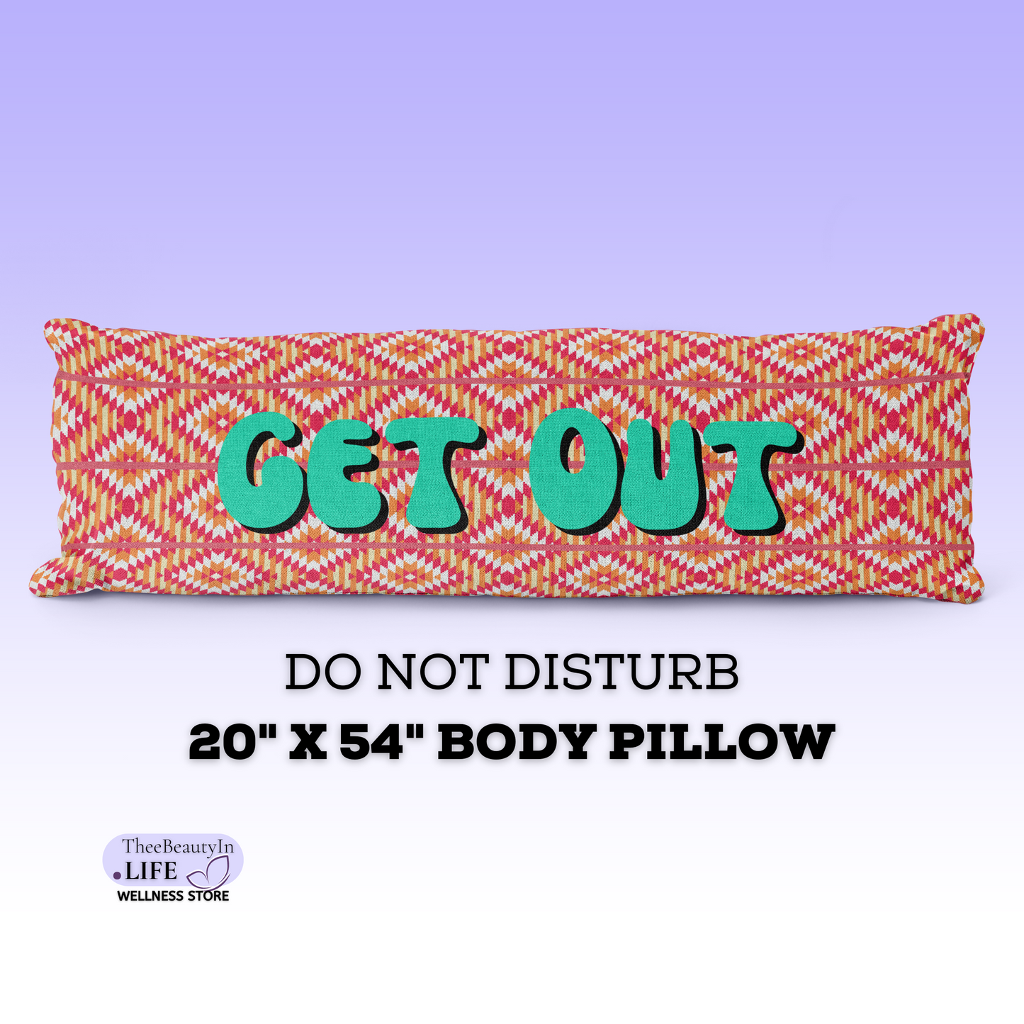 Body Pillow - Do Not Disturb | 20" x 54" Support Pillow Insert and Cover | Sleep Aid for Pregnancy and New Moms | Gift for College Students | Fun Pillow Sign for Sofa or Bed