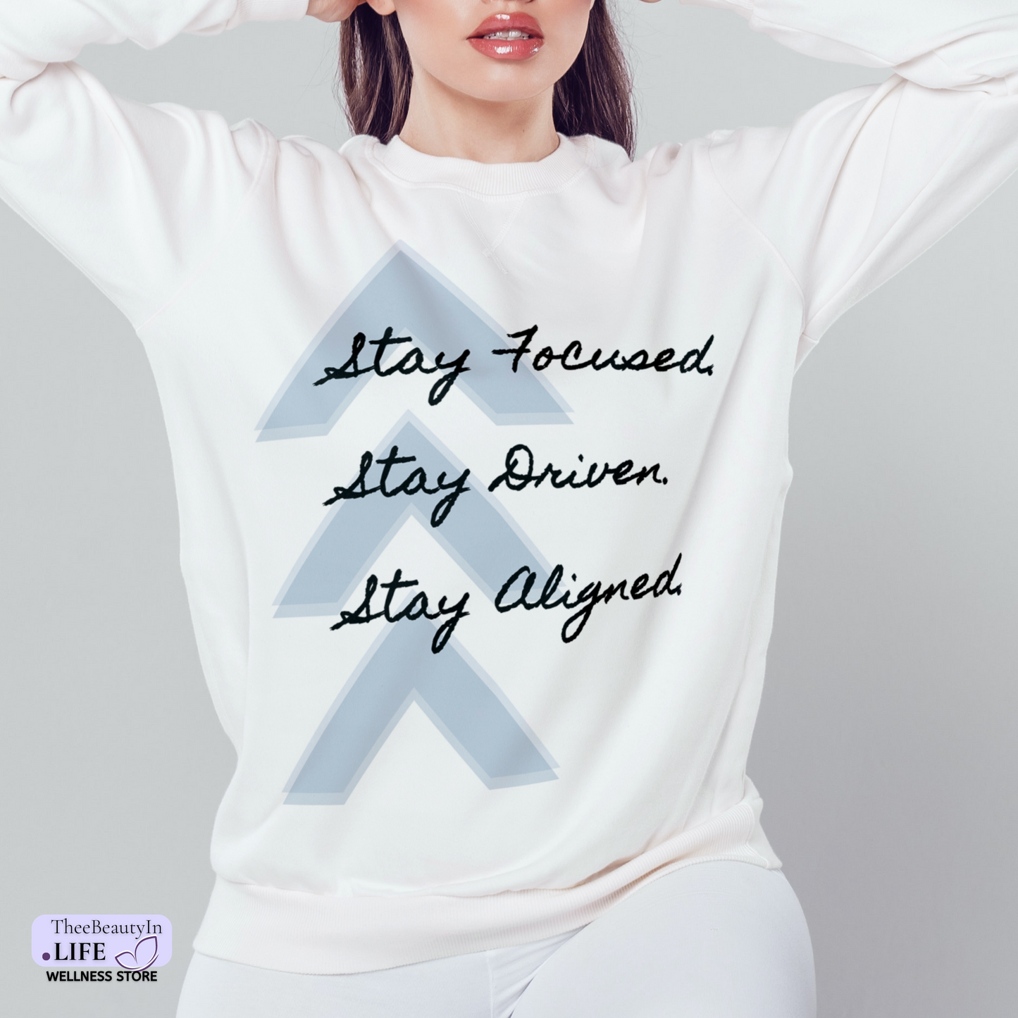 Crewneck Sweatshirt - Handwritten Note | Personalized Motivational Shirt for Women | Positivity Sweater for Meditation | Uplifting Quotes and Messages for Success | Gifts for Yoga Practice