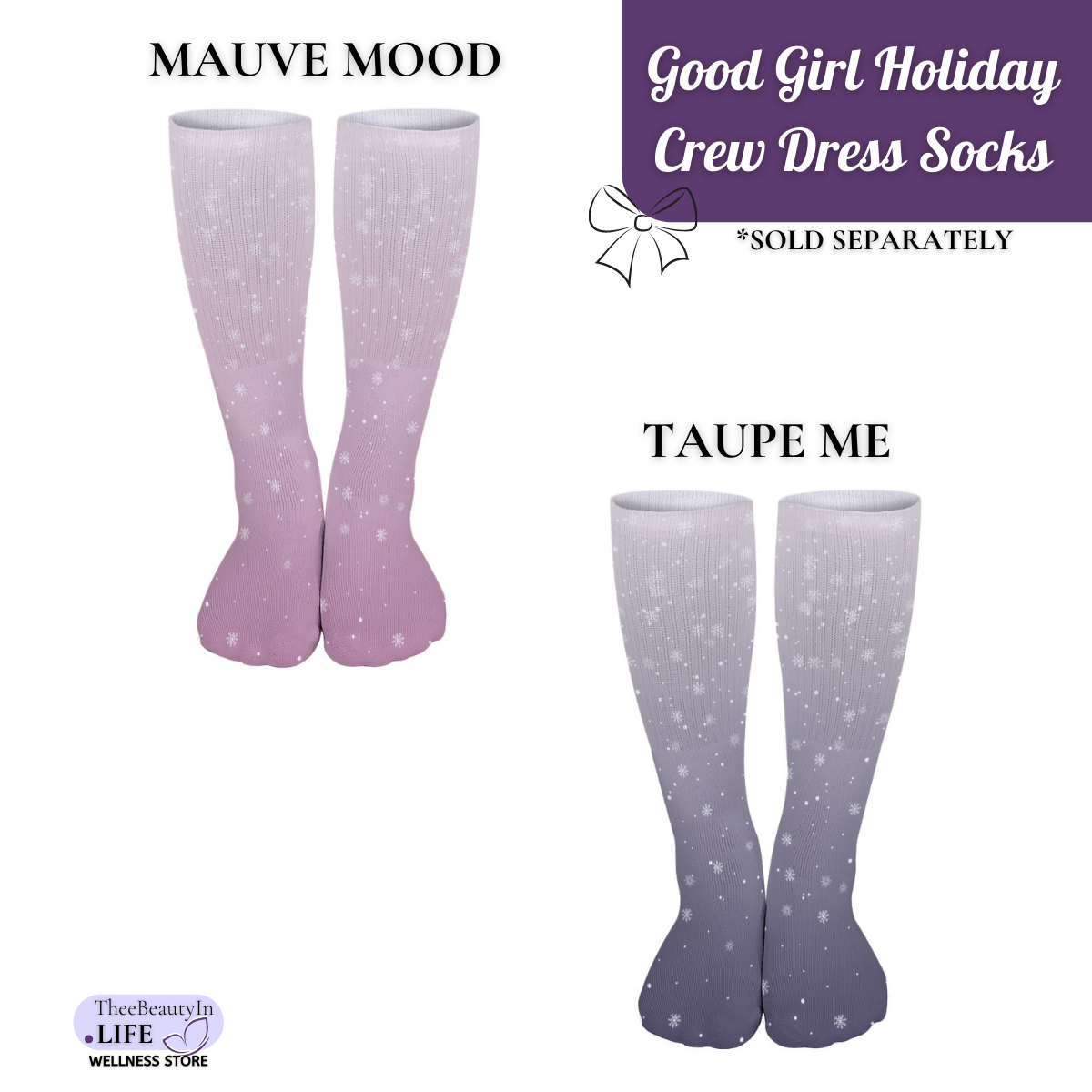 Good Girl Crew Dress Socks | Christmas Themed Crew Socks | Fun Ombre Socks for Women | Moisture Wicking Socks | Holiday Mid Calf Socks