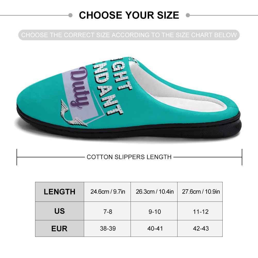 Flight Attendant Mint House Shoe Slippers | Custom Slippers | Robe and Slipper Gift Sets for Women | Cute Slippers for Adults | House Shoes with Patterns