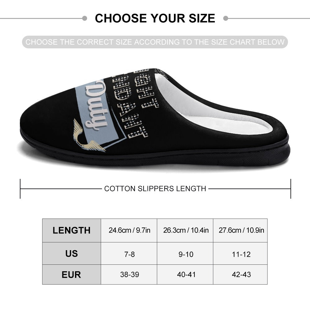 Flight Attendant Black House Shoe Slippers | Custom Slippers | Robe and Slipper Gift Sets for Women | Cute Slippers for Adults | House Shoes with Patterns