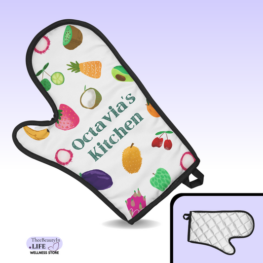 Cute Oven Mitt - Your Kitchen Custom | Gift for Hostess | Personalized Oven Glove with Name | Prop for Foodies and Photographers | Pot Holder for Chefs