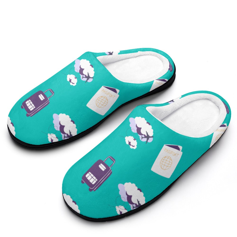 Travelers Mint Cloud House Shoe Slippers | Gifts for Flight Attendants | Gifts for Pilots | Fun Travel Lover Gift | Going On a Trip | Coworker Appreciation Day