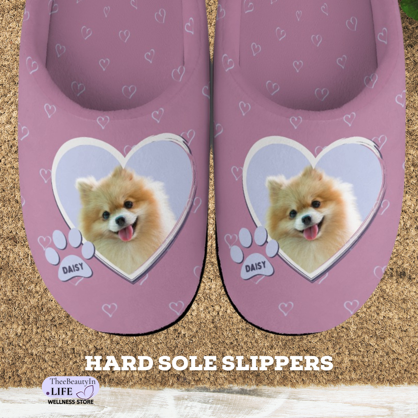 My Dog Custom House Shoe Slippers | Custom Dog Slippers for Women | Black Slippers for Dog Owners | Pet Sympathy Gift | Animal Slippers with Picture