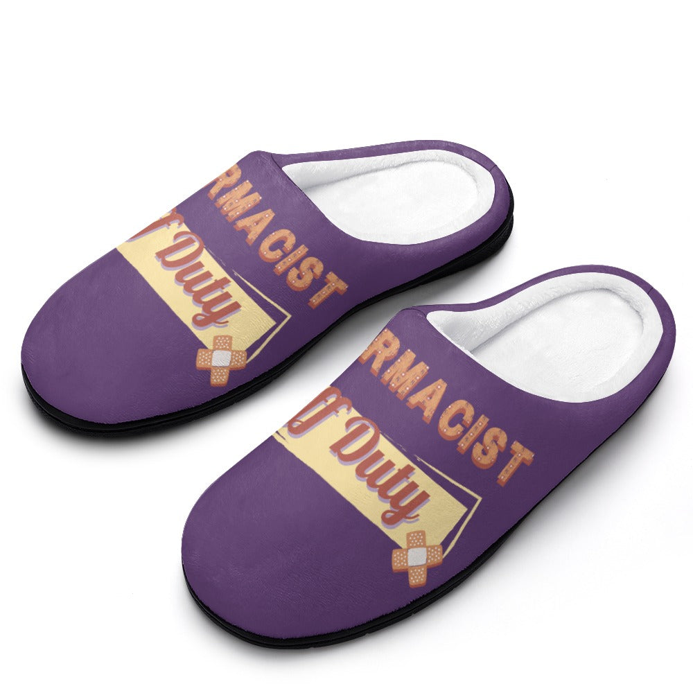 Pharmacist Day Off Purple House Shoe Slippers | Custom | Personalized House Shoes | Healthcare Worker Bedroom Shoes | Robe and Slipper Gift Sets for Women