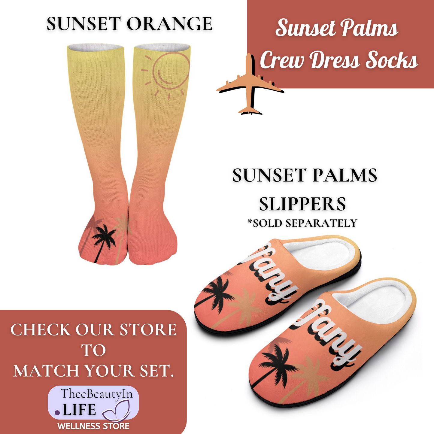 Sunset Palms Silky Satin Robe | Custom Satin Robe | Personalized Gifts | Comfortwear | Bath Robe Kimono and Slipper Sets for Women