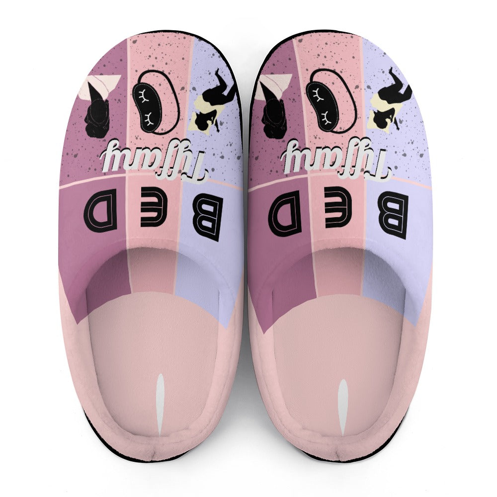 Bedtime Blush House Shoe Slippers | Custom Slippers | Cute Bedroom Shoes | Robe and Slipper Gift Sets for Women | Personalized House Shoes