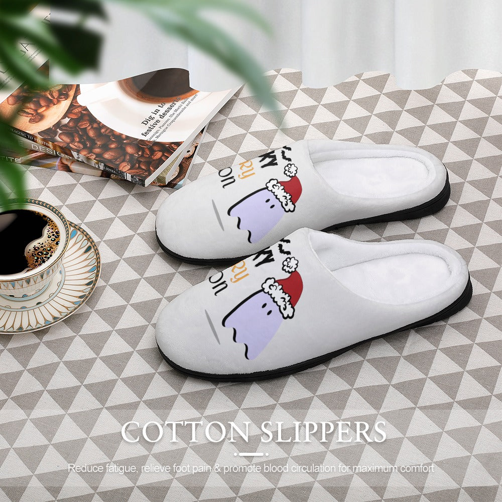 Spooky Season Holiday White House Shoe Slippers | Custom Slippers | Robe and Slipper Gift Sets for Women | Cute Slippers for Adults | House Shoes with Patterns