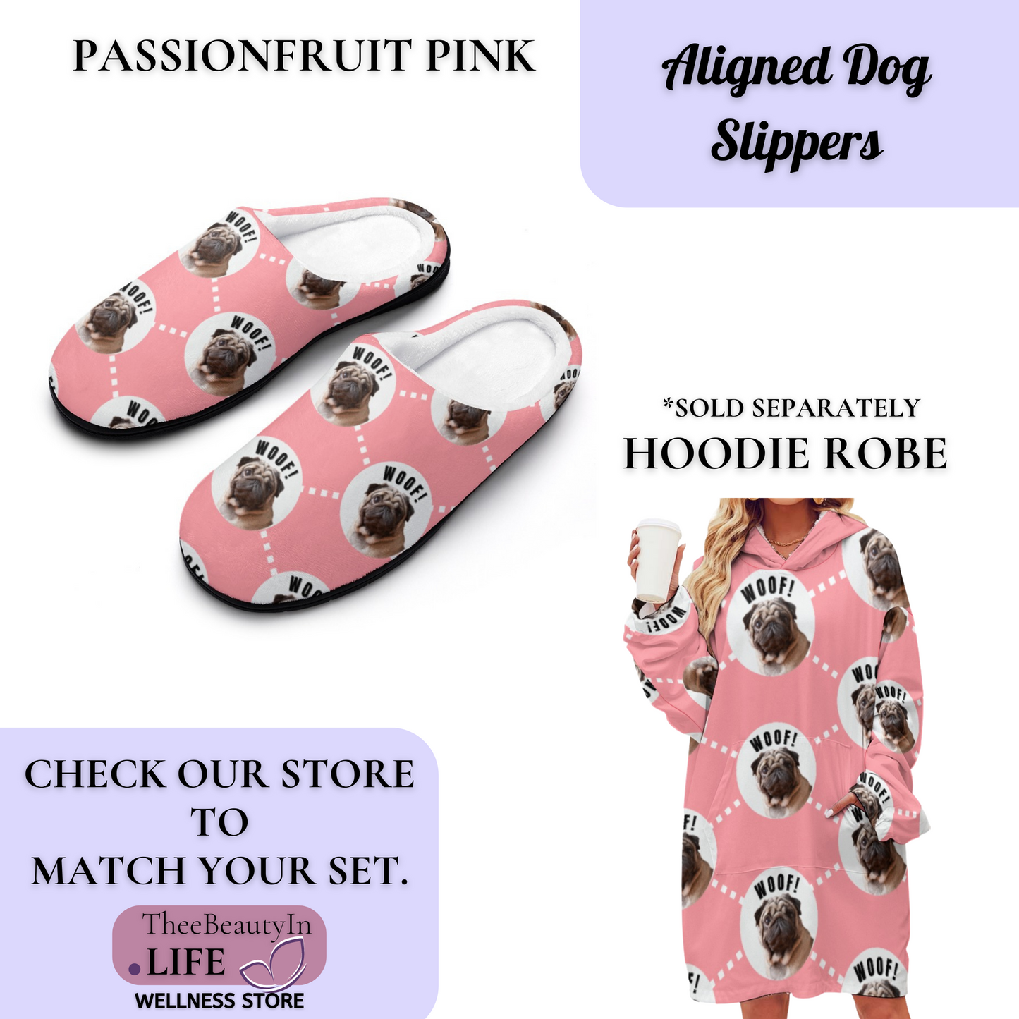 Aligned Dog Custom House Shoe Slippers | Pet Photo Slippers for Dog Owners | Personalized Black Slippers | Dog Bedroom Shoes for Women | Pug Clothes | Fun Animal Slippers with Picture