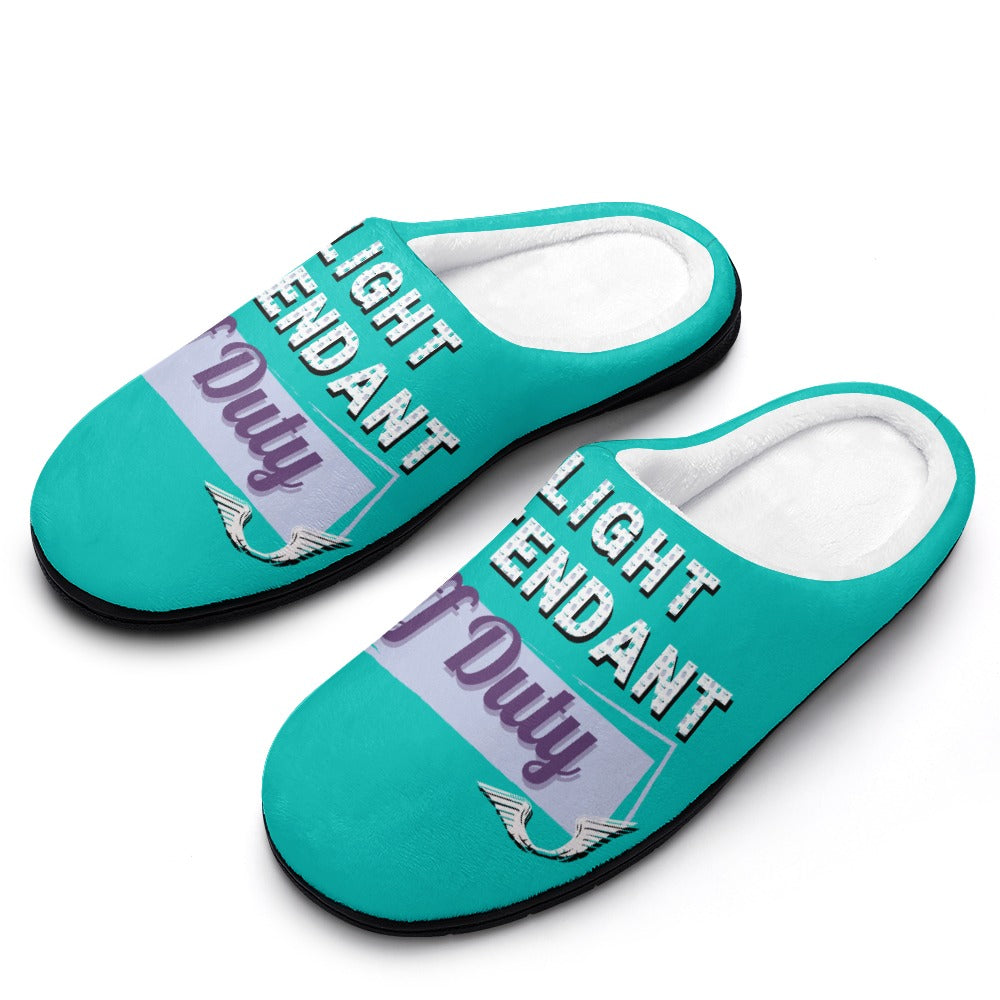 Flight Attendant Mint House Shoe Slippers | Custom Slippers | Robe and Slipper Gift Sets for Women | Cute Slippers for Adults | House Shoes with Patterns