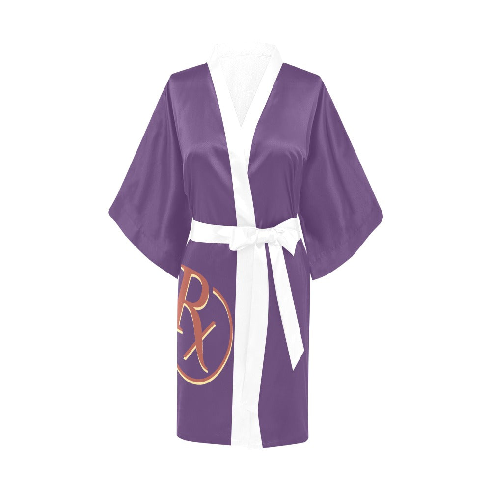 Pharmacist Day Off Purple Silky Satin Robe | Custom Satin Robe | Personalized Gifts | Comfortwear | Bath Robe Kimono and Slipper Sets for Women