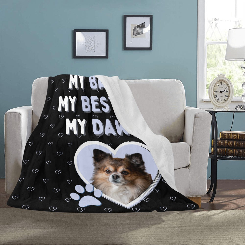 My Heart Custom Pet Photo Blanket | Gifts for Dog Moms | Dog Memorial Ideas | Gifts for Dog Lovers | Personalized Blankets for New Fur Baby | Made In USA