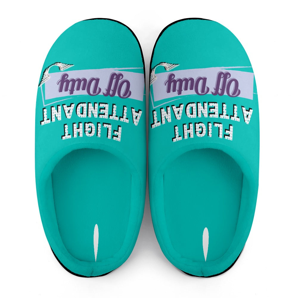 Flight Attendant Mint House Shoe Slippers | Custom Slippers | Robe and Slipper Gift Sets for Women | Cute Slippers for Adults | House Shoes with Patterns