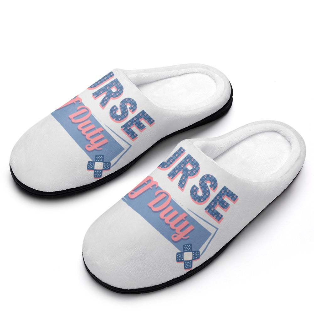 Nurse Bandaid White House Shoe Slippers | Custom | Personalized House Shoes | Healthcare Worker Bedroom Shoes | Graduation Gift Sets for Women