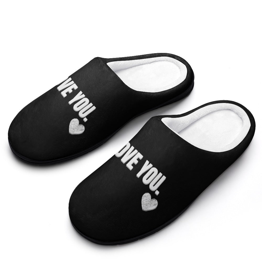 My Love House Shoe Slippers | Gift for GF | Ladies Slippers | Best Valentine's Day Gifts | House Shoes for Women | Cute Black Slippers | Indoor Slippers