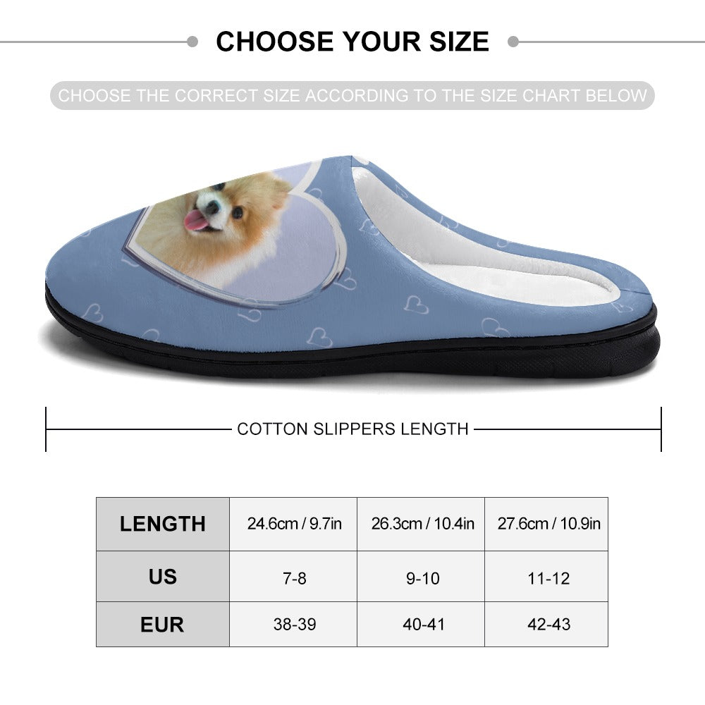 My Dog Custom House Shoe Slippers | Custom Dog Slippers for Women | Black Slippers for Dog Owners | Pet Sympathy Gift | Animal Slippers with Picture